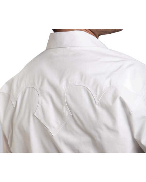 Image #3 - Stetson Men's White Solid Long Sleeve Western Shirt , White, hi-res