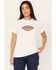 Image #1 - Dickies Women's Tri-Color Logo Short Sleeve Tee, White, hi-res