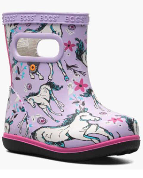 Bogs Little Girls' Skipper II Unicorn Awesome Rain Boots - Round Toe, Lavender, hi-res