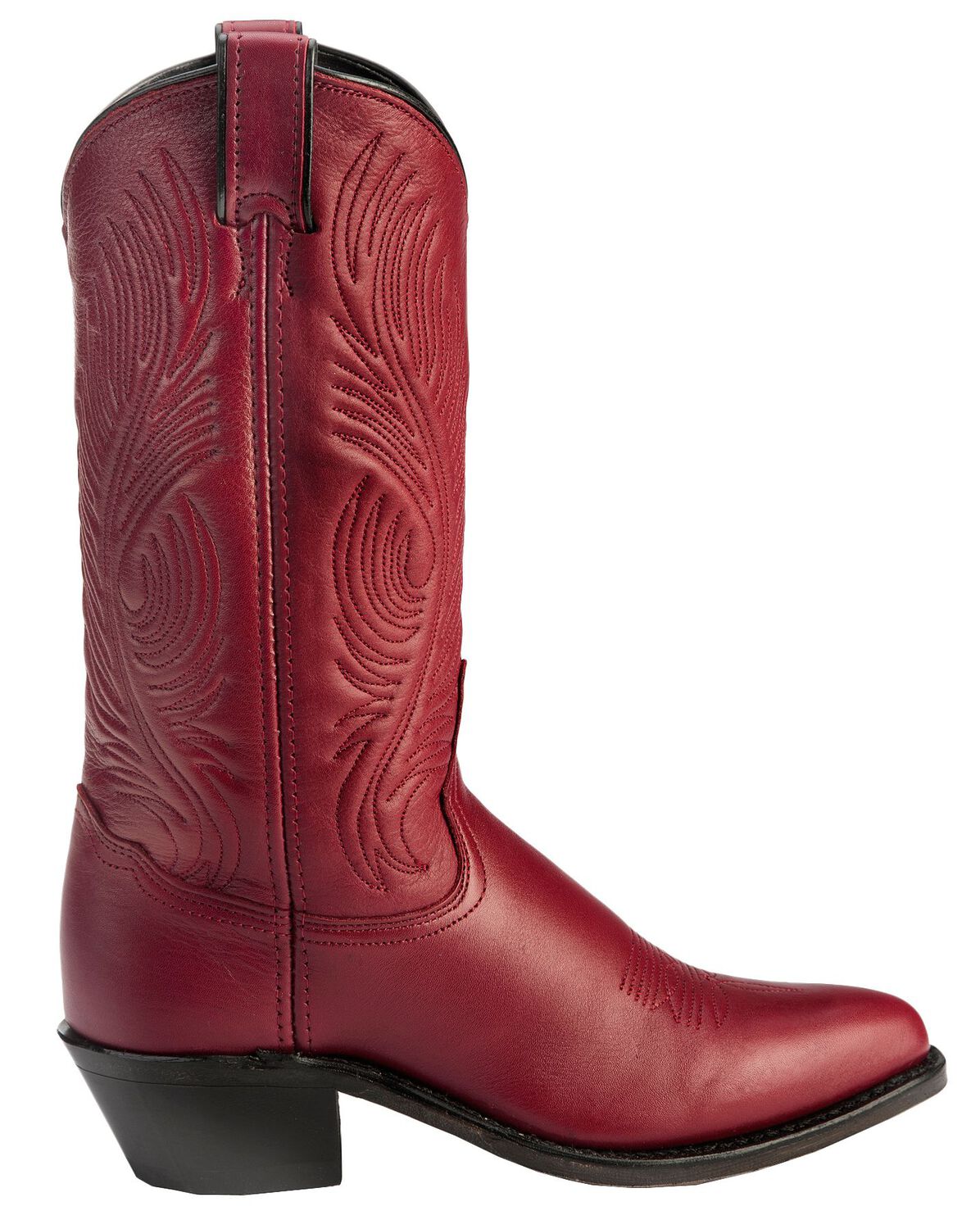 Image #2 - Abilene Women's Cowhide Western Boots - Round Toe, Red, hi-res