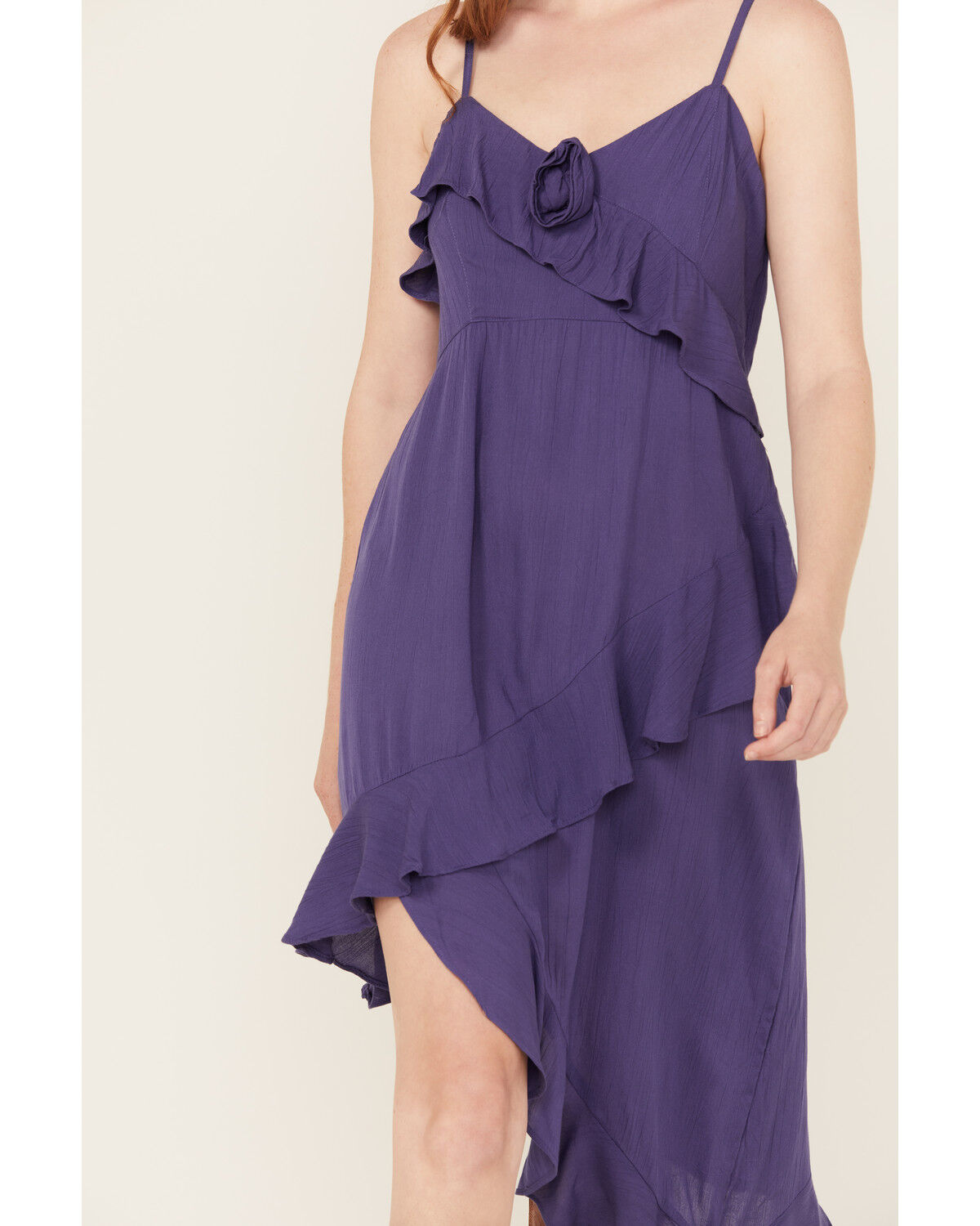 Image #3 - Angie Women's Solid Ruffle Hem Sleeveless Mini Dress, Navy, hi-res