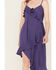 Image #3 - Angie Women's Solid Ruffle Hem Sleeveless Mini Dress, Navy, hi-res