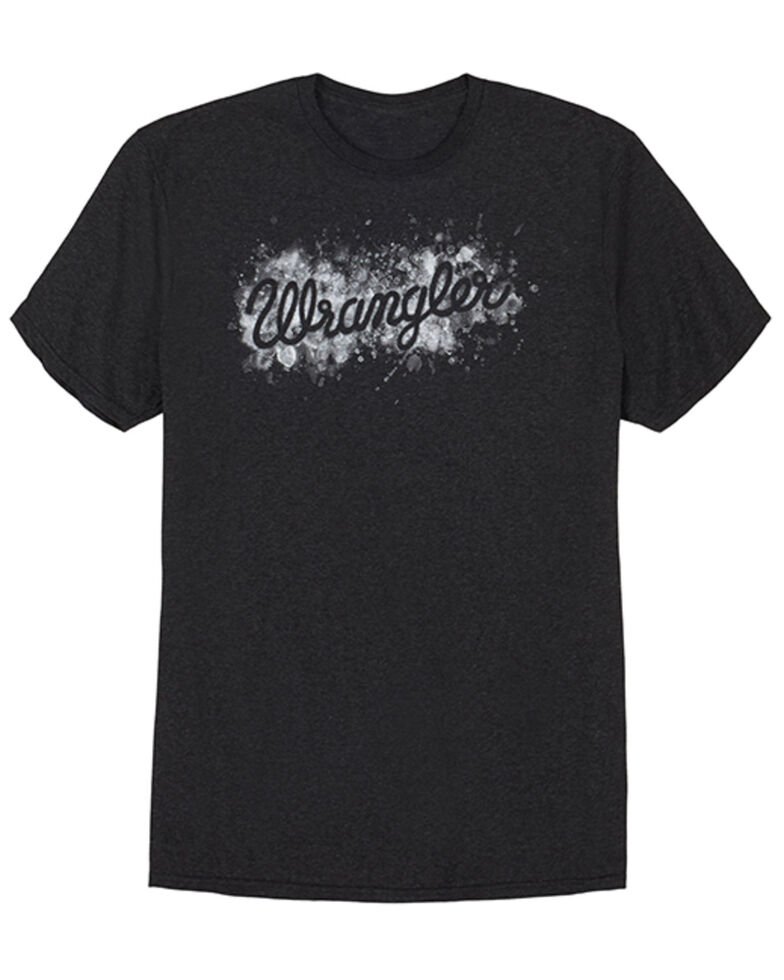 Wrangler Men's Heather Black Spotted Logo Short Sleeve T-Shirt , Black, hi-res