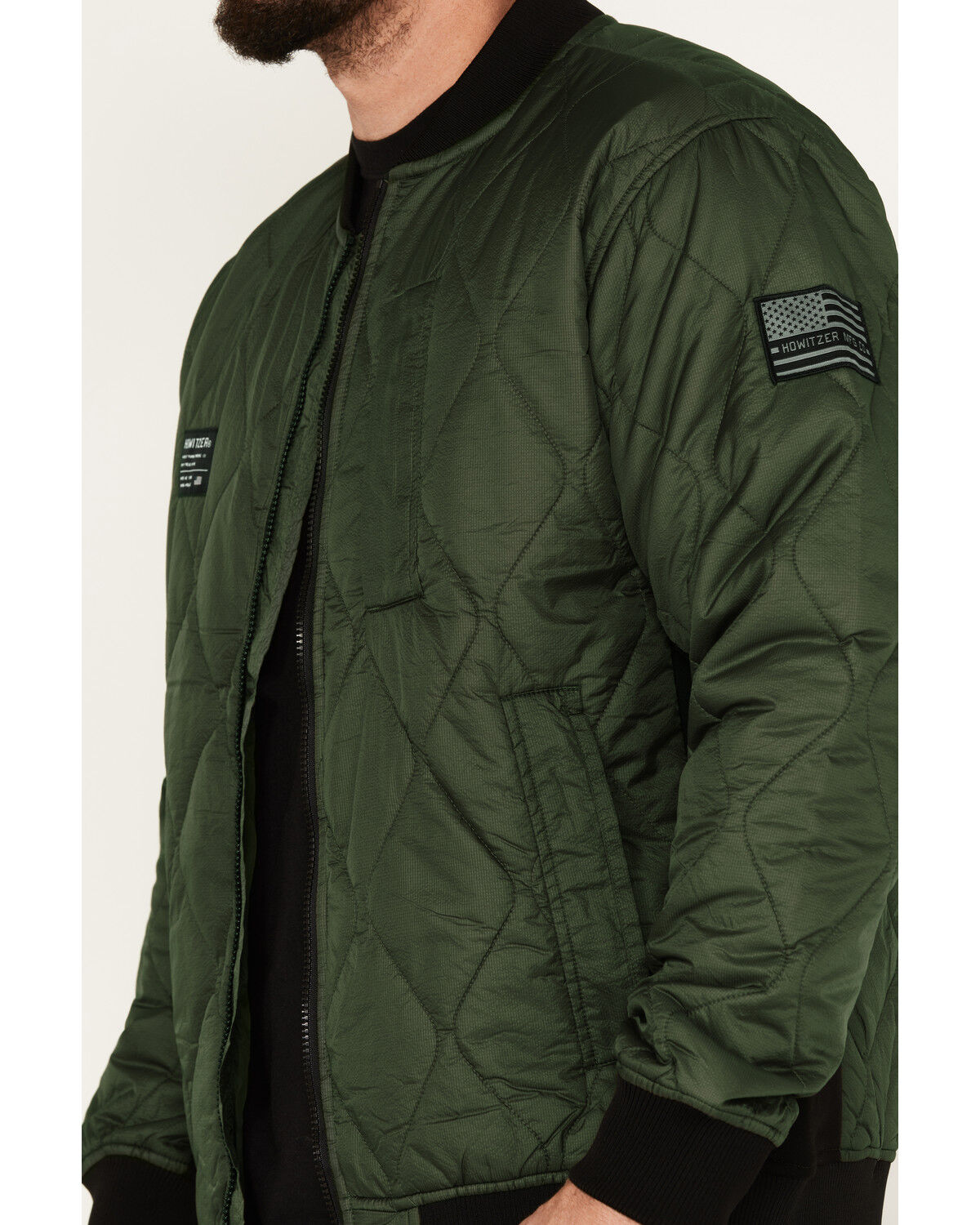 Image #3 - Howitzer Men's Pilot Bomber Jacket, Green, hi-res