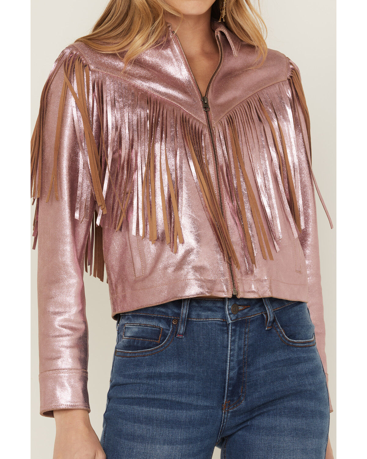 Image #5 - Idyllwind Women's Day Off Leather Fringe Jacket, Light Pink, hi-res