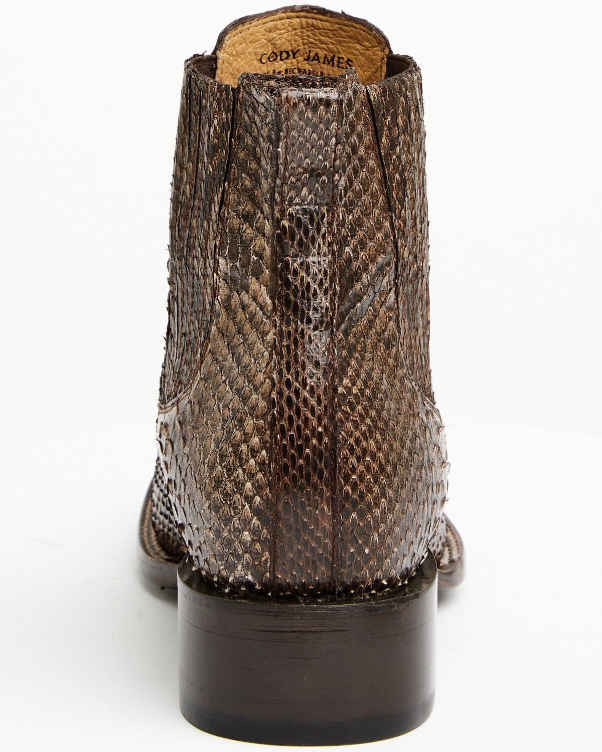 Image #5 - Cody James Men's Hash Exotic Python Western Ankle Boots - Broad Square Toe, Brown, hi-res