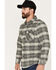 Image #2 - Brixton Men's Bowery Long Sleeve Button Down Flannel Shirt, Charcoal, hi-res