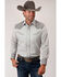Roper Men's White Floral Print Retro Fancy Yoke Long Sleeve Snap Western Shirt , White, hi-res