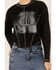 Image #3 - Youth In Revolt Women's Route 66 Seamed Long Sleeve Graphic Tee , Charcoal, hi-res