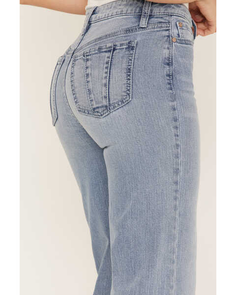 Image #4 - Shyanne Women's Light Wash High Rise Seamed Flare Jeans, Light Wash, hi-res
