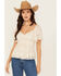 Image #1 - Originality Women's Ruffle Lace Short Sleeve Top, Cream, hi-res