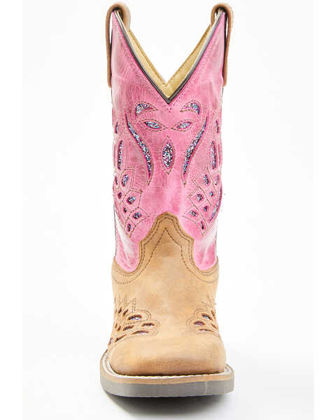 Image #4 - Shyanne Girls' Chloe Glitter Western Boots - Square Toe, Pink, hi-res