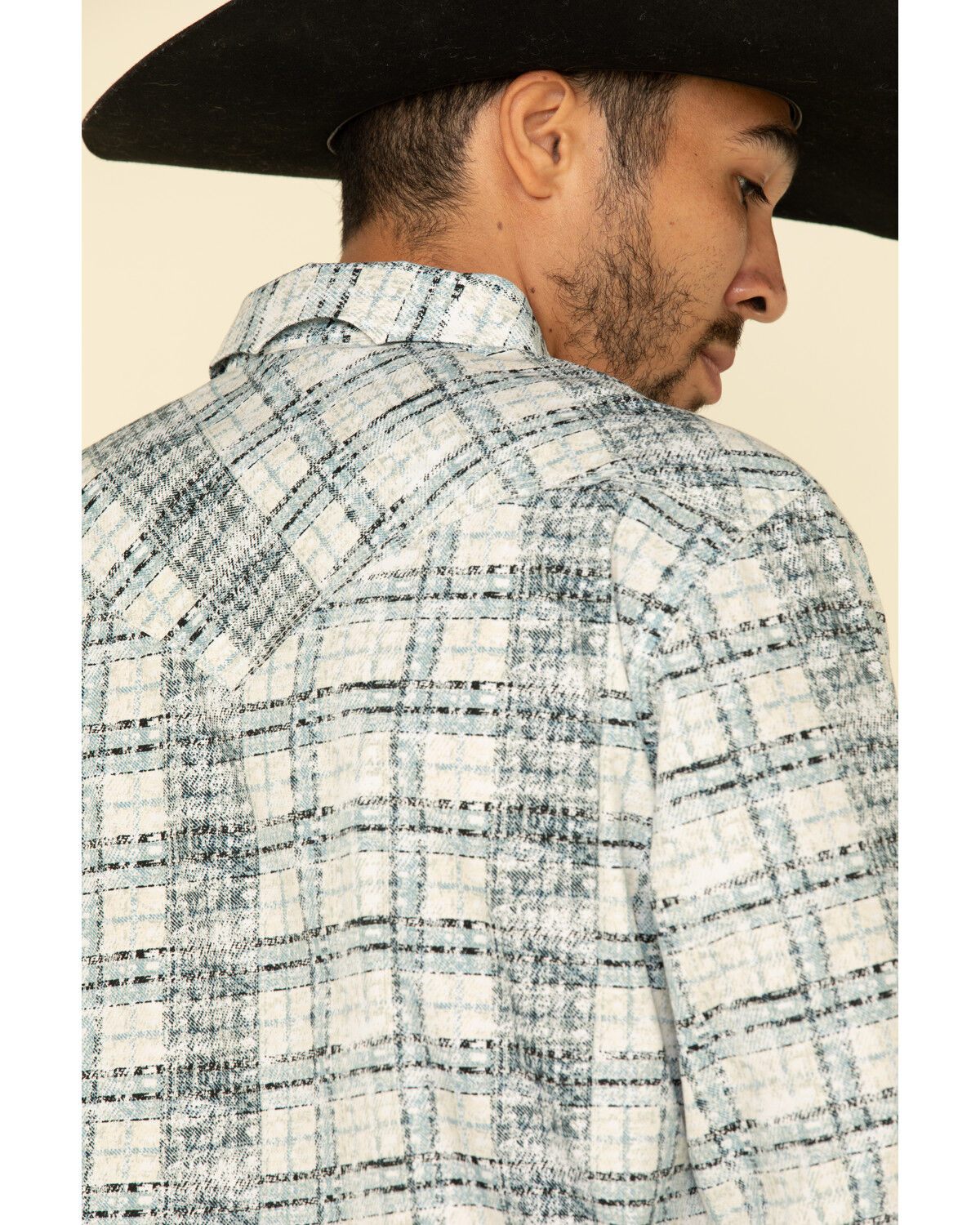 Image #5 - Moonshine Spirit Men's Wash Out Plaid Long Sleeve Western Shirt, Blue, hi-res