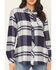 Image #3 - Idyllwind Women's Shadowood Plaid Print Long Sleeve Snap Flannel Shirt, Indigo, hi-res