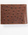 Cody James Men's Bifold Ostrich Print Embossed Bi-Fold Wallet, Brown, hi-res