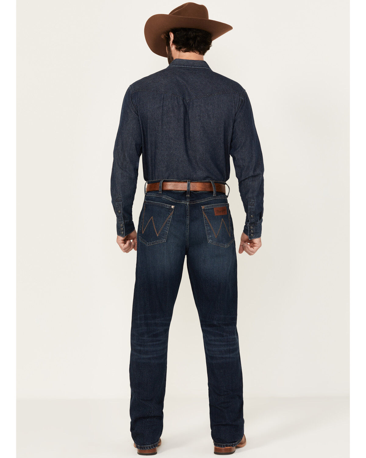 Image #3 - Wrangler Retro Men's Darren Dark Wash Relaxed Bootcut Stretch Denim Jeans, Dark Wash, hi-res