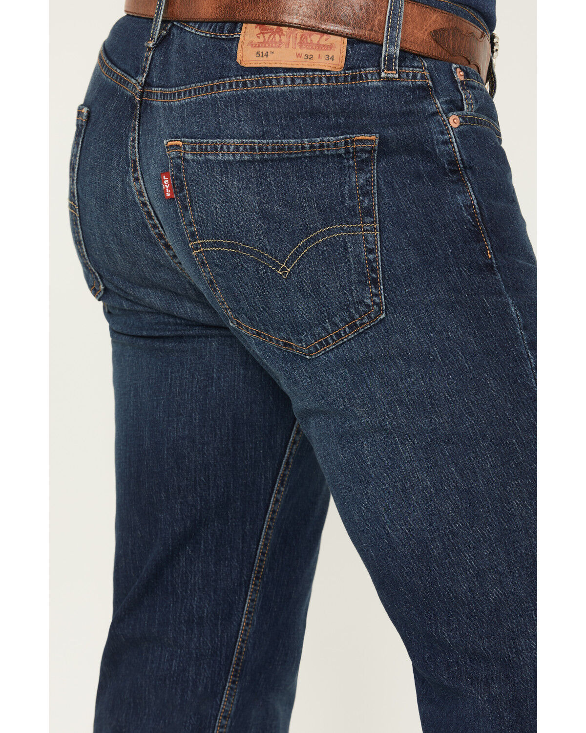 Image #4 - Levi's Men's 514 Nice To Meet You Medium Wash Straight Leg Stretch Denim Jeans, Medium Wash, hi-res