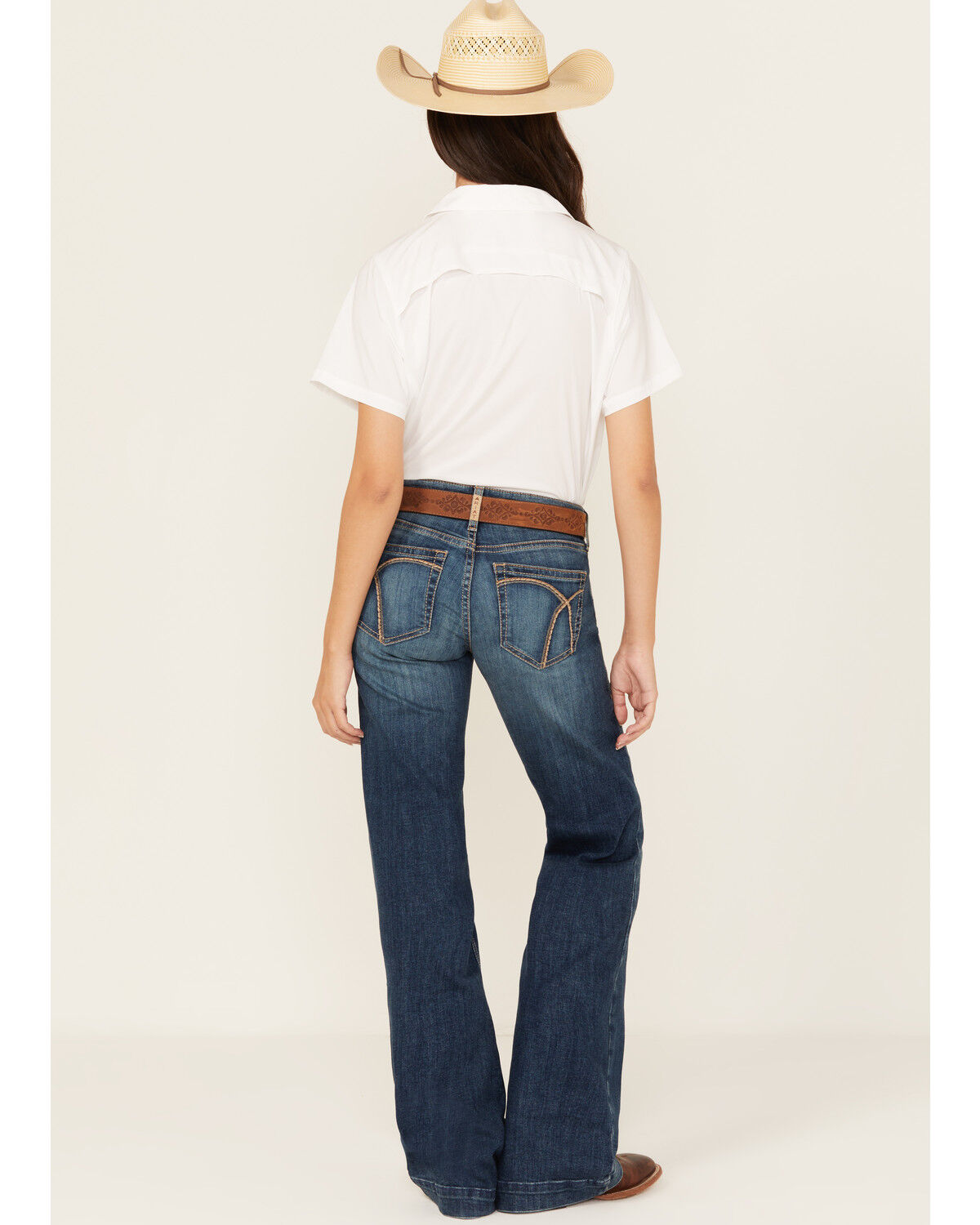 Image #1 - Ariat Women's Hasley Dark Wash Mid Rise Slim Trouser Denim Jeans, Dark Wash, hi-res