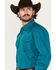 Image #2 - Roper Men's Amarillo Solid Long Sleeve Snap Western Shirt, Turquoise, hi-res