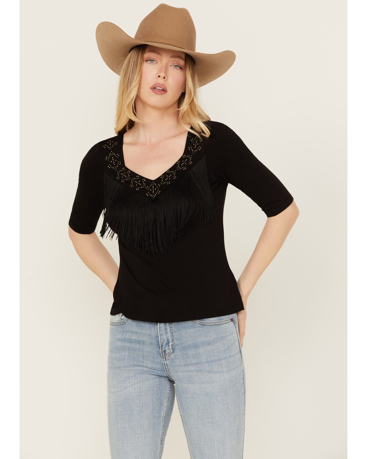 Idyllwind Women's Linder Fringe Front Tree, Black, hi-res