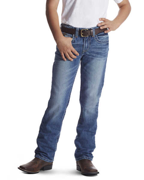 Image #2 - Ariat Boys' Charger Dakota Low Slim Straight Jeans , Blue, hi-res