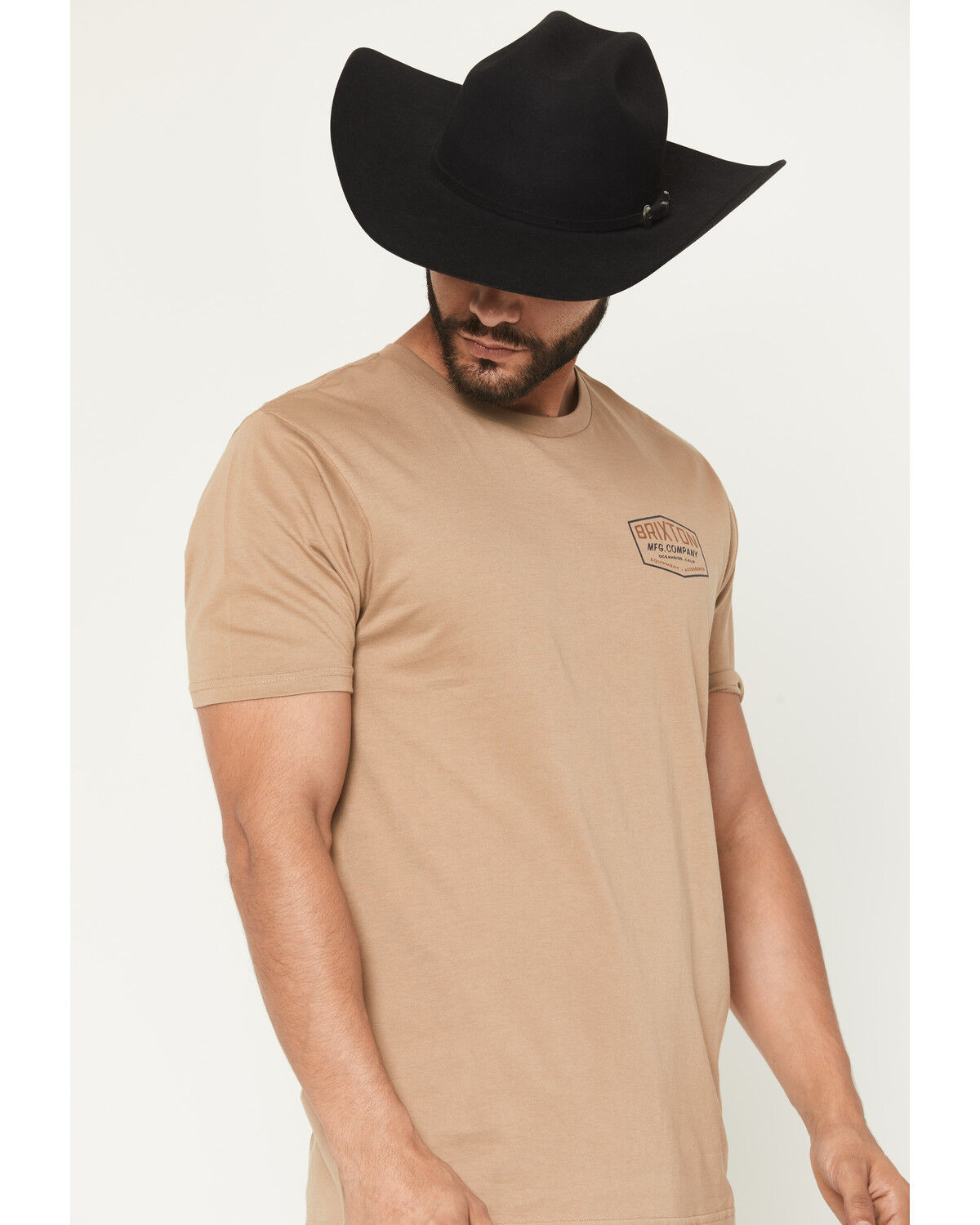 Image #3 - Brixton Men's Coleson Short Sleeve Graphic T-Shirt, Khaki, hi-res
