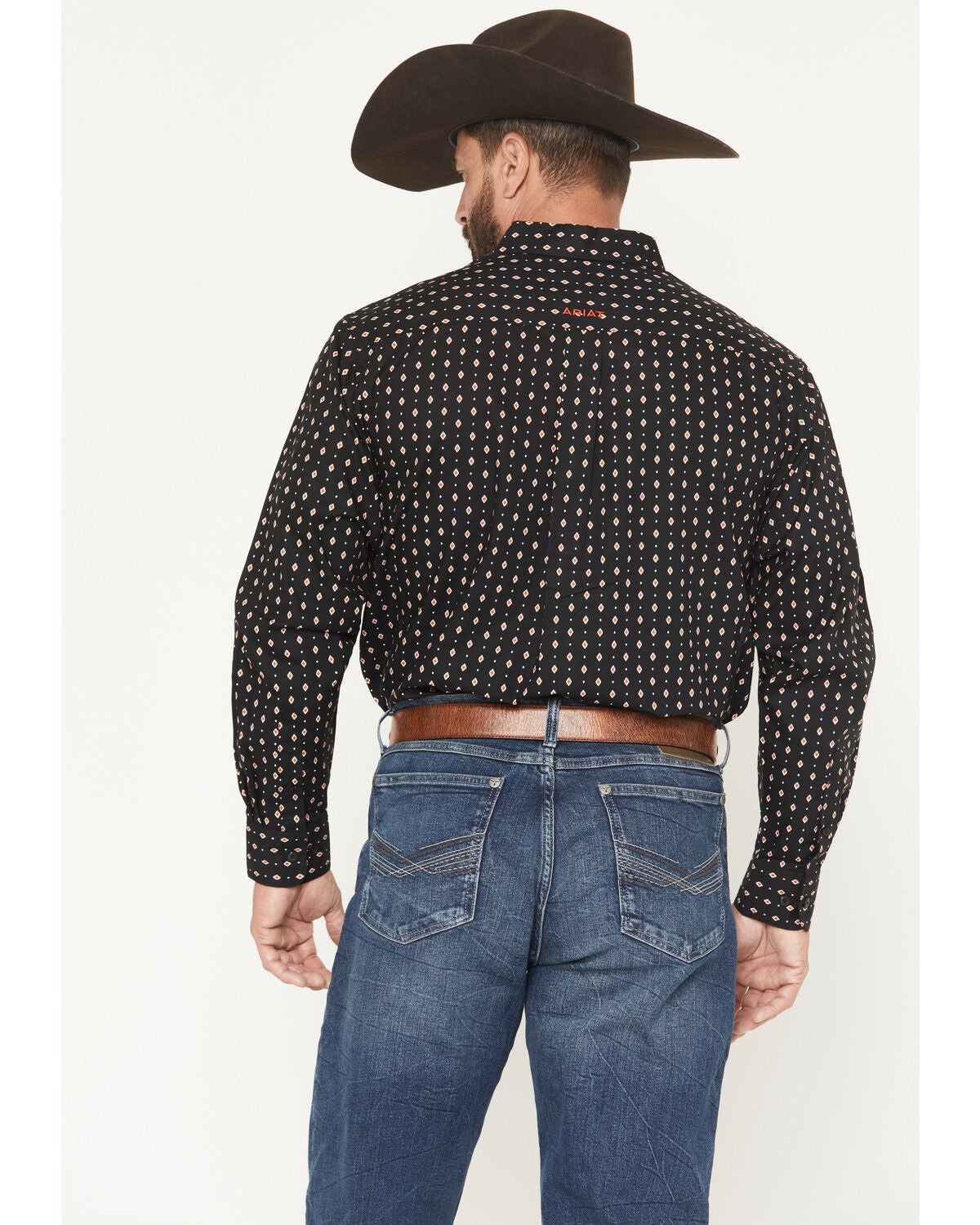 Image #4 - Ariat Men's Thorn Geo Print Long Sleeve Button-Down Western Shirt - Tall, Black, hi-res