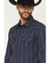 Image #2 - Moonshine Spirit Men's Riff Stripe Print Long Sleeve Snap Western Shirt, Navy, hi-res