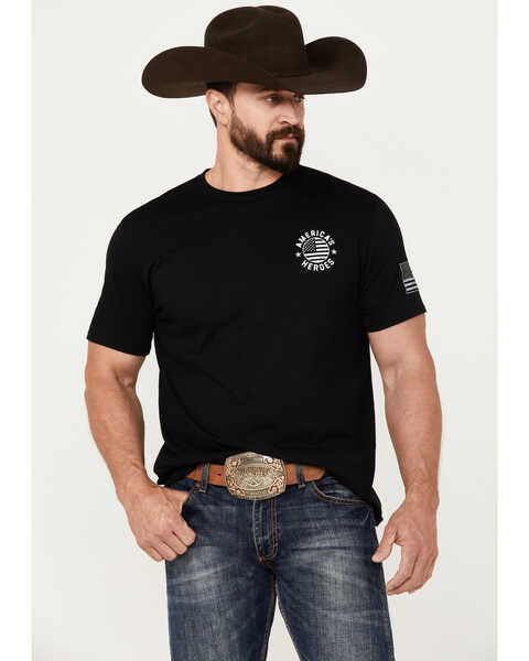Image #4 - Buck Wear Men's America's Heroes Short Sleeve Graphic T-Shirt, Black, hi-res
