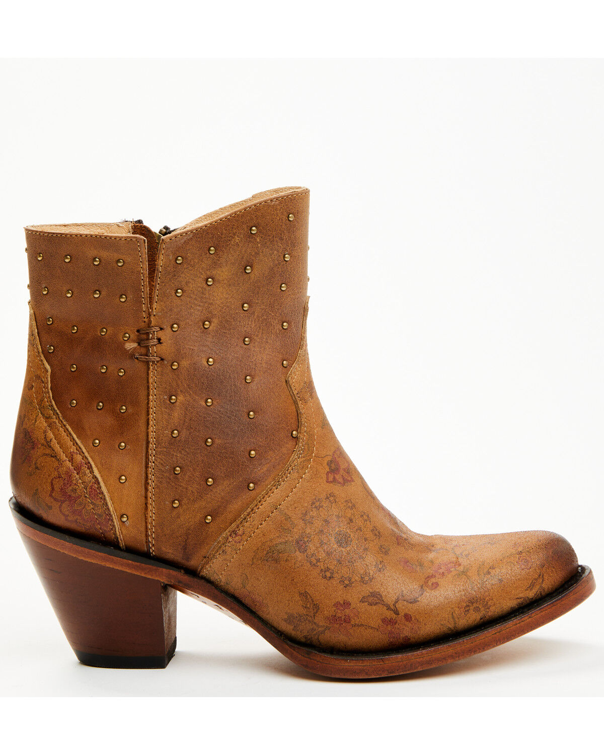Image #2 - Lucchese Women's Harley Fashion Booties - Round Toe, Tan, hi-res