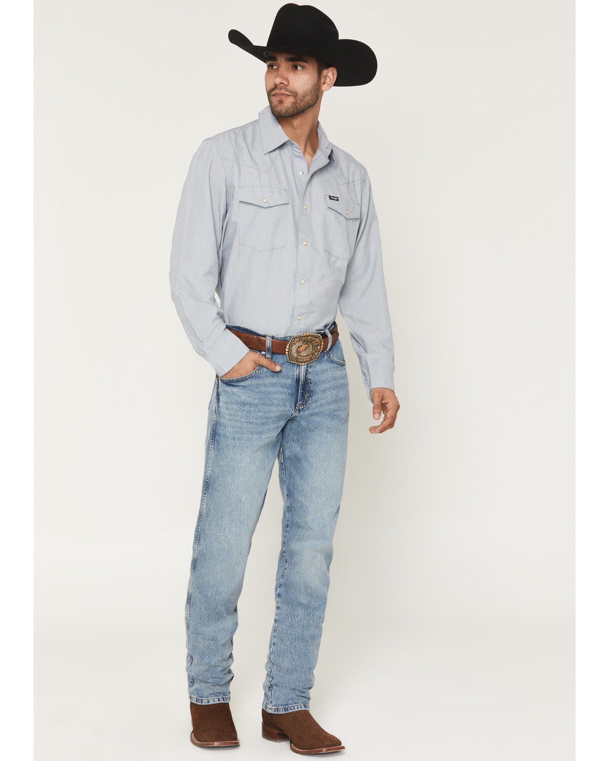 Wrangler Retro Men's 88MWZ Medium Wash Slim Straight Stretch Denim Jeans, Medium Wash, hi-res
