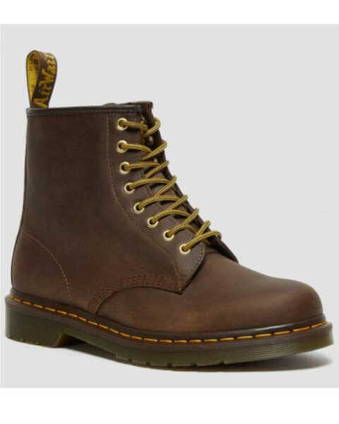 Image #1 - Dr. Martens 1460 Crazy Horse Lace-Up Boots - Round Toe, Brown, hi-res