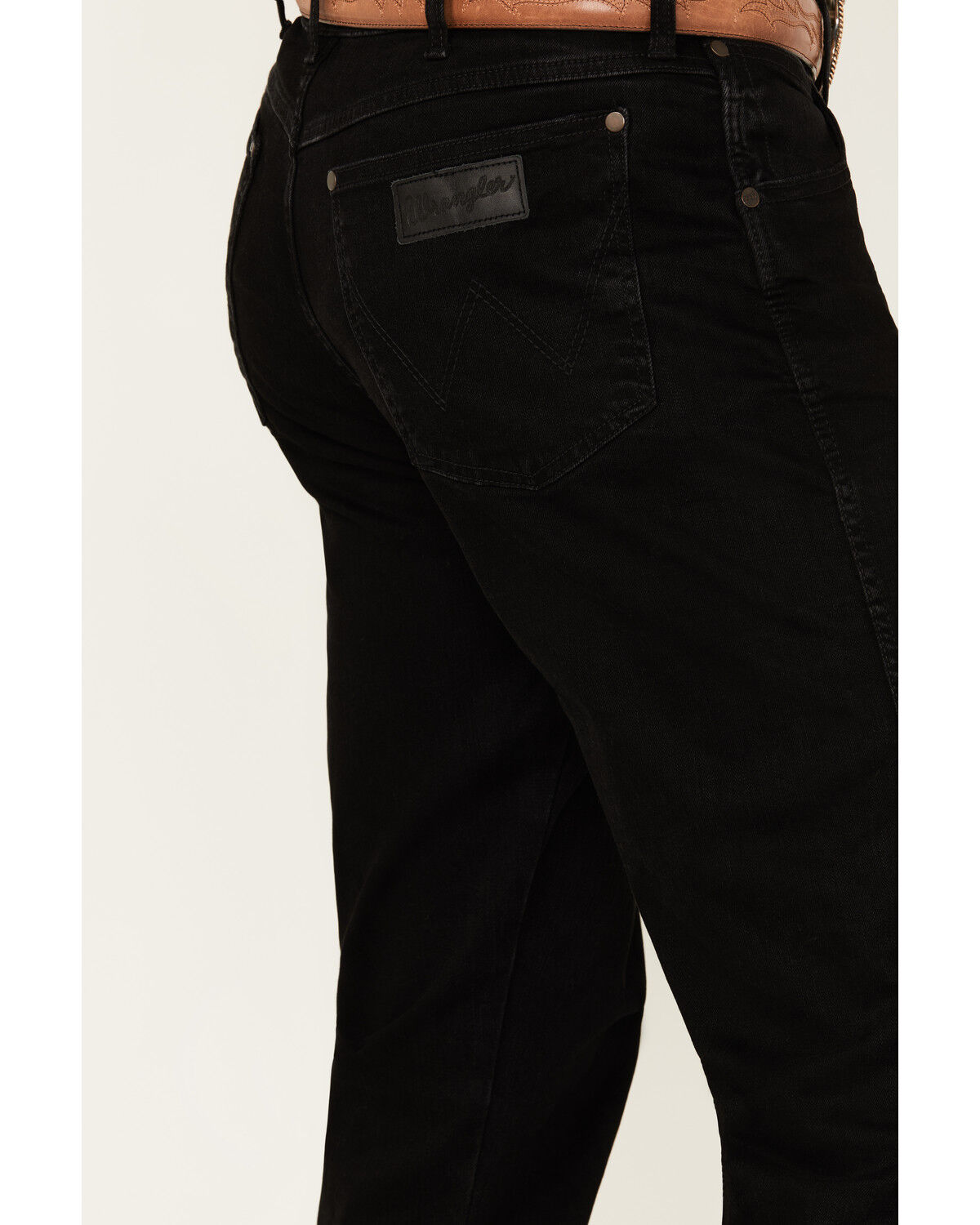 Image #4 - Wrangler Retro Men's Blackwell Slim Straight Stretch Denim Jeans - Tall, Black, hi-res