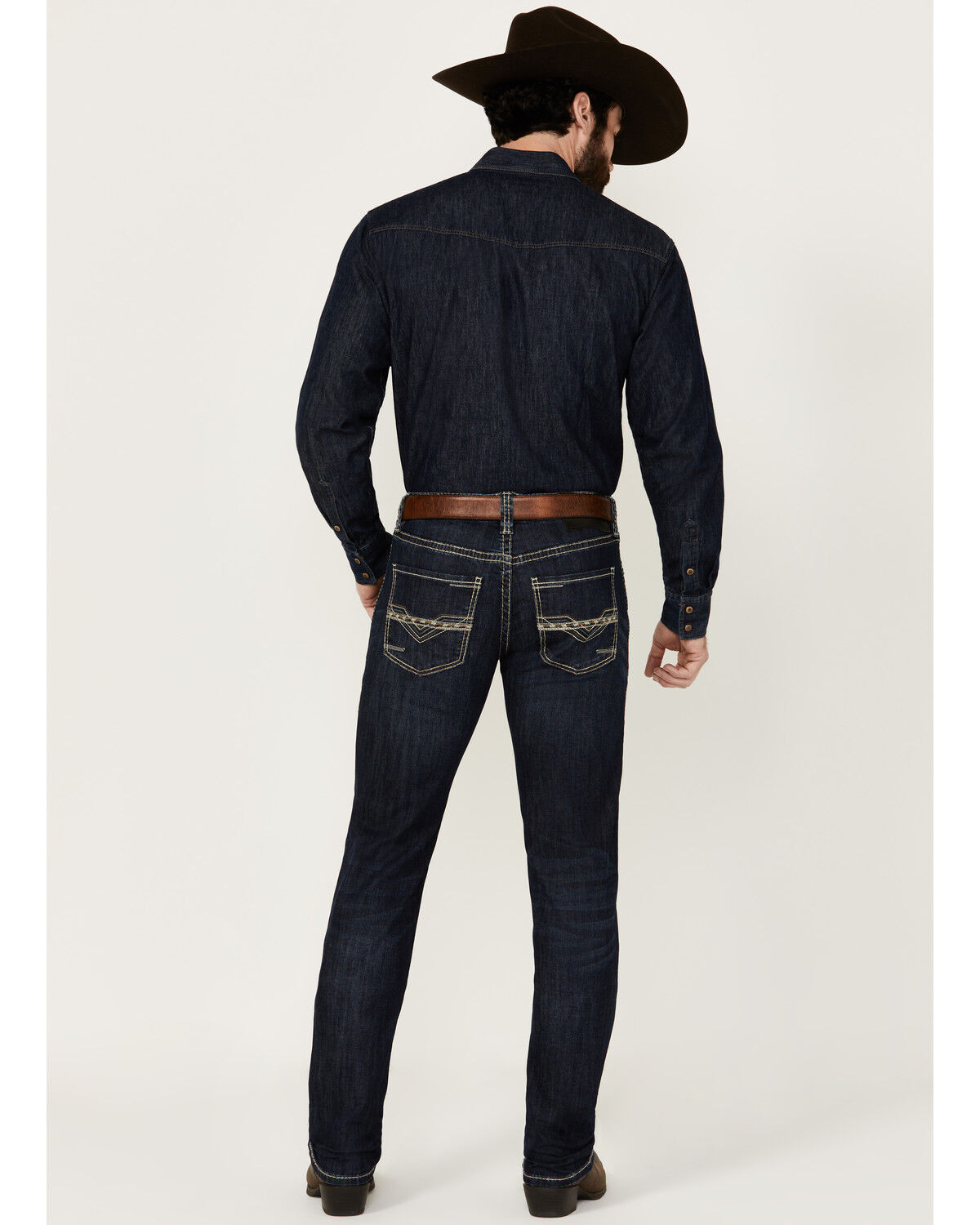 Image #3 - Rock & Roll Denim Men's Rifle Dark Wash Skinny Stretch Denim Jeans, Dark Wash, hi-res