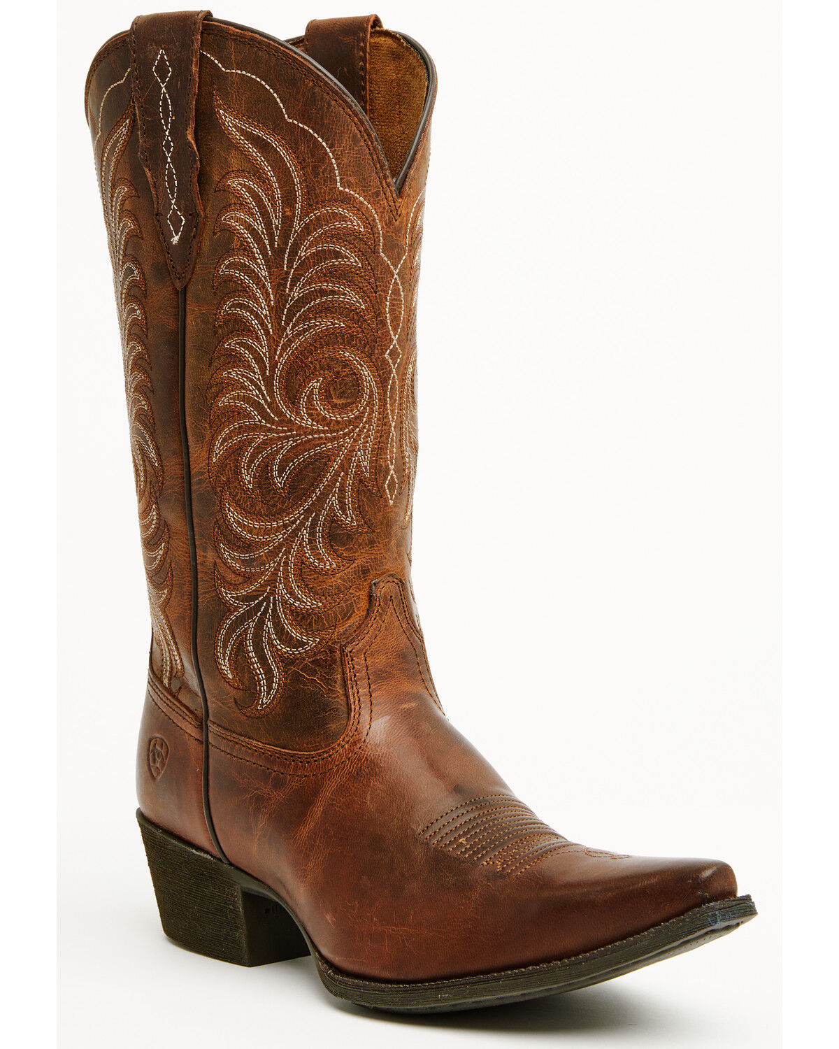 Image #1 - Ariat Women's Heritage X StretchFit Western Boots - Snip Toe, Brown, hi-res