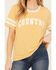 Image #3 - Blended Women's Country Ringer Short Sleeve Graphic Tee, Mustard, hi-res