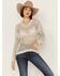 Image #2 - Cleo + Wolf Women's Allison Open Knit Long Sleeve Sweater , Blue, hi-res