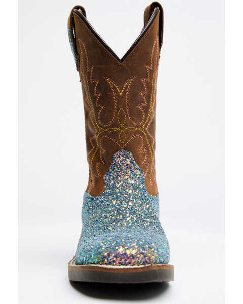Image #3 - Shyanne Girls' Glitterama Western Boots - Broad Square Toe, Brown, hi-res