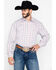 Image #1 - Stetson Men's Small Plaid Print Snap Long Sleeve Western Shirt, Orange, hi-res