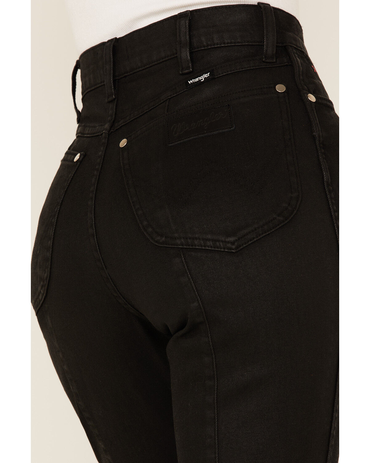 Image #4 - Wrangler X Fender Women's Wrock Cropped Flare Jeans, Black, hi-res