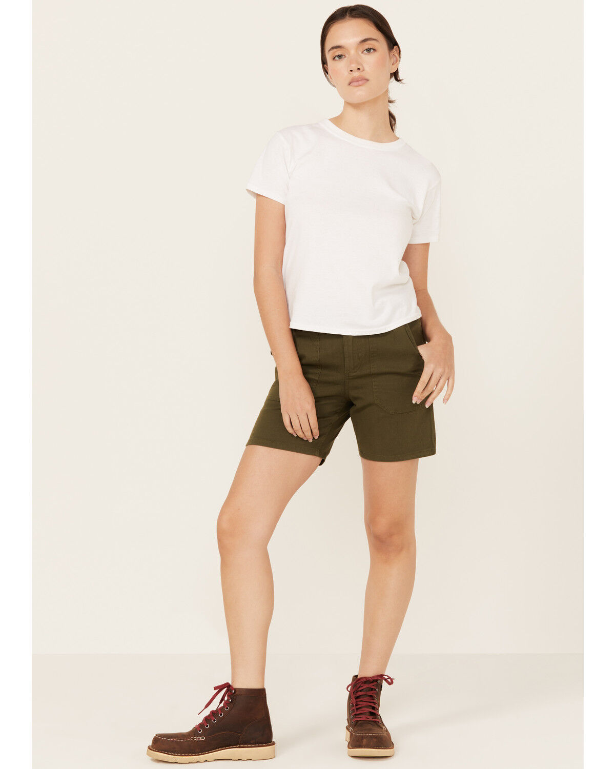 Image #1 - Carhartt Women's Rugged Flex™ Relaxed Fit Canvas Work Shorts, Forest Green, hi-res