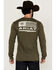 Image #1 - Ariat Men's Boarded Hex Flag Long Sleeve Graphic T-Shirt, Heather Green, hi-res