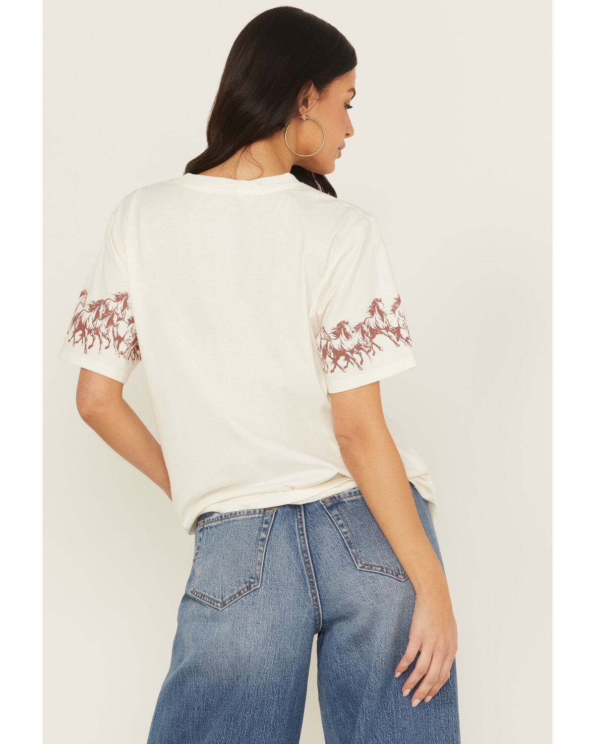 Image #4 - Blended Women's Howdy Horse Short Sleeve Tee, Cream, hi-res