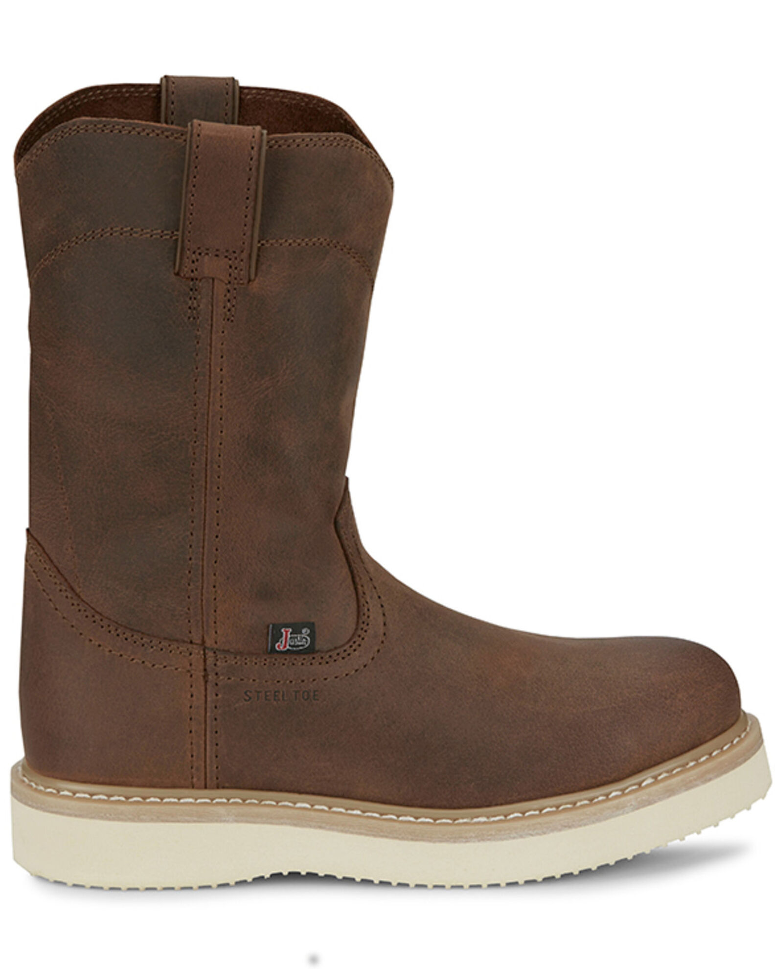 Justin Men s Ram 10 Steel Toe Pull On Work Boots