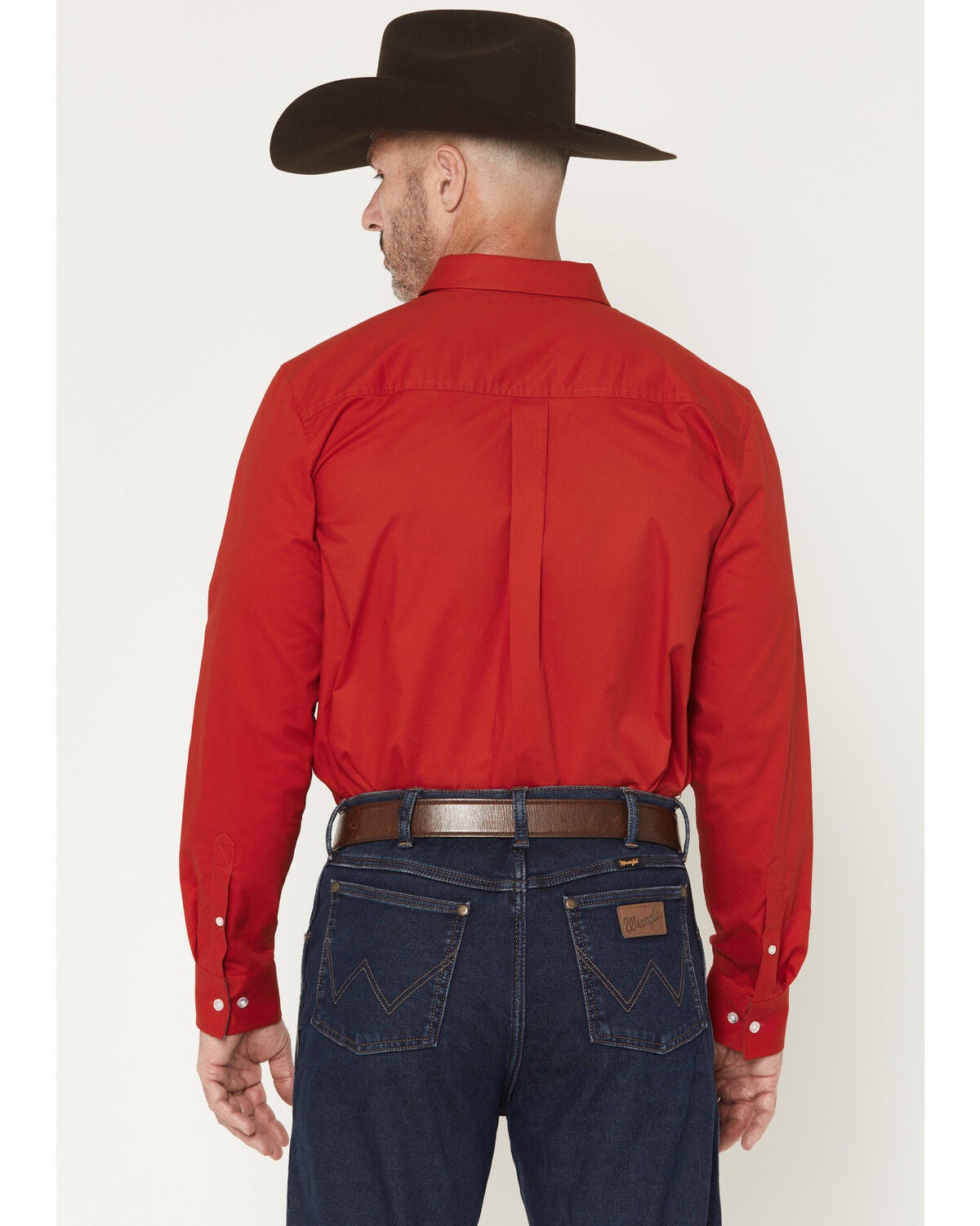 Image #4 - Cody James Men's Performance Twill Solid Long Sleeve Button-Down Stretch Western Shirt, Medium Red, hi-res