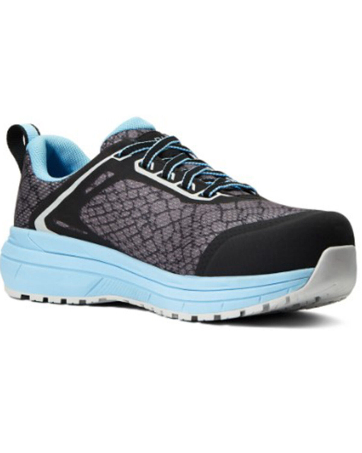Image #1 - Ariat Women's Outpace Mesh Snake Print Work Sneakers - Composite Toe, Grey, hi-res