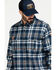  Hawx Men's FR Plaid Print Long Sleeve Woven Work Shirt - Tall , Blue, hi-res