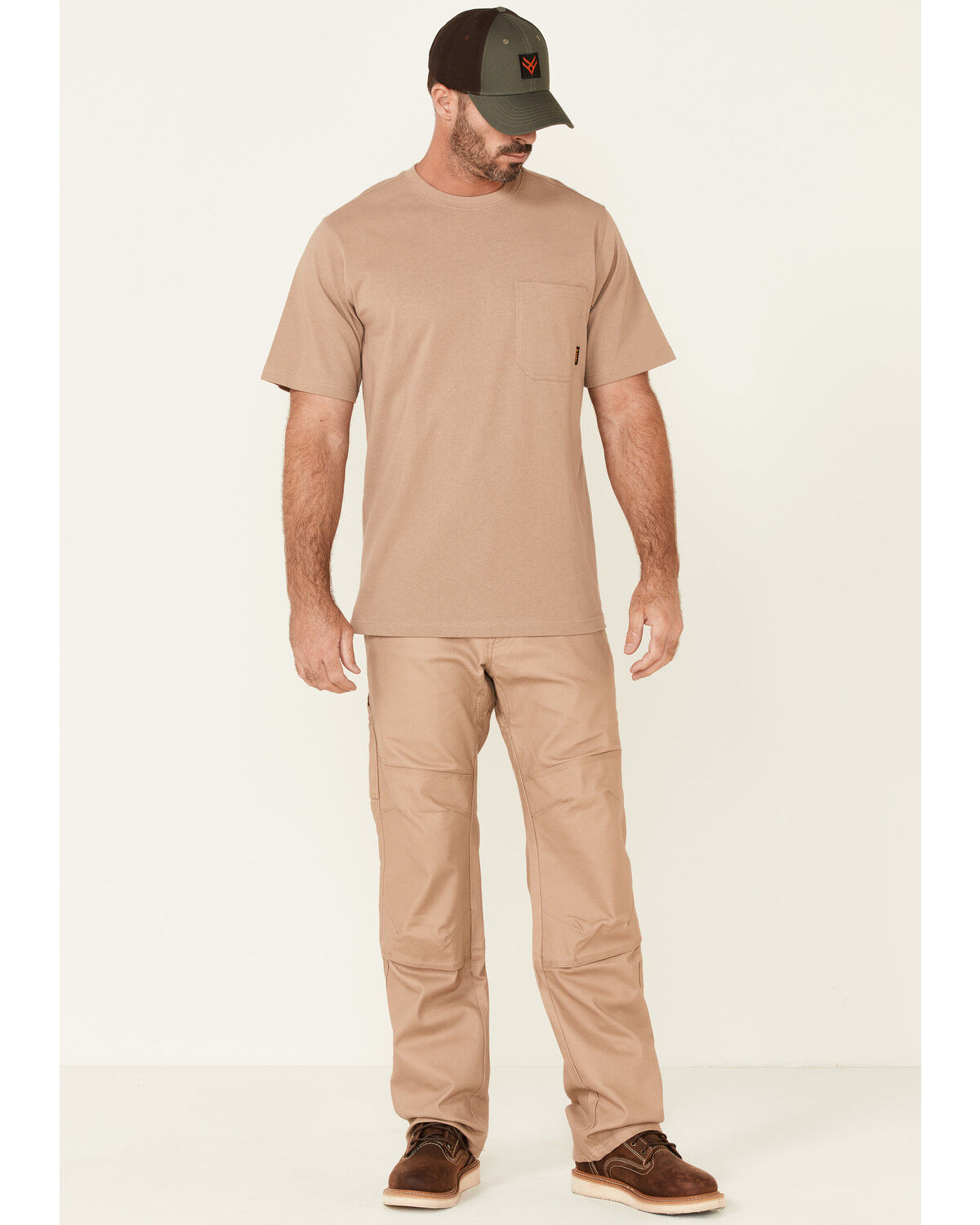 Image #2 - Hawx Men's Solid Natural Forge Short Sleeve Work Pocket T-Shirt - Big, Natural, hi-res