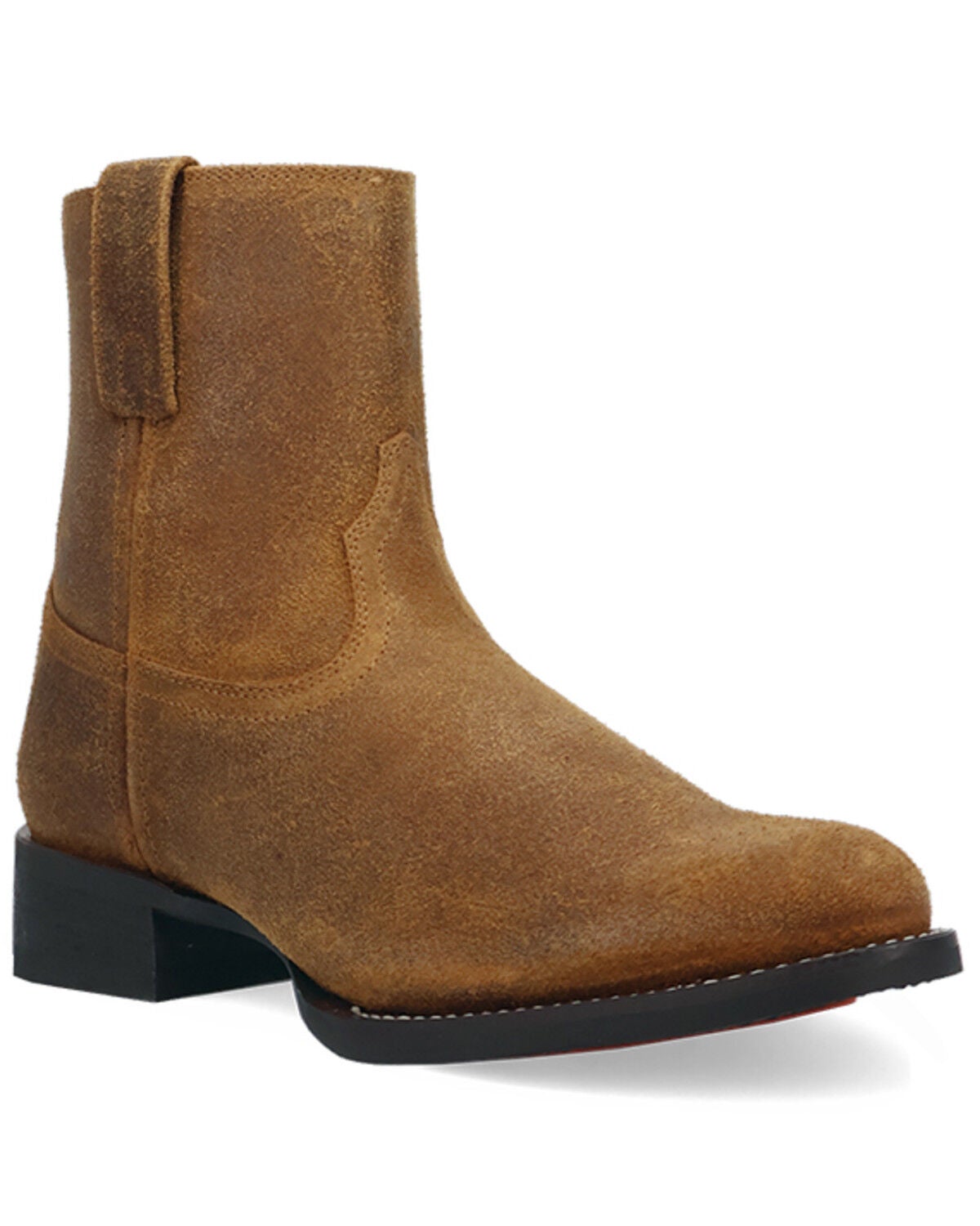 Laredo Men's Vanguard Roughout Zipper Ankle Boots - Round Toe, Rust Copper, hi-res