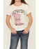 Image #3 - Self Esteem Girls' Howdy Sequin Short Sleeve Graphic Tee, Oatmeal, hi-res